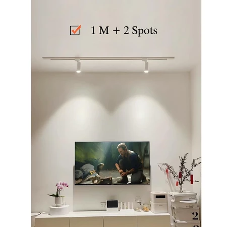 Trilho Eletrificado Spot LED 10W Branco Bivolt Luz (Frio Neutro Quente) Kit de 1 Metro e 2 Metros
