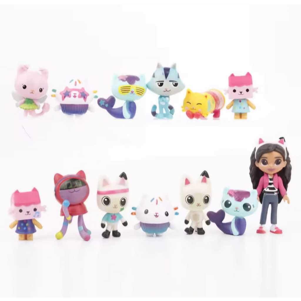 Kit com 13 Miniaturas Gabby Dollhouse - Casa Mágica da Gabby
