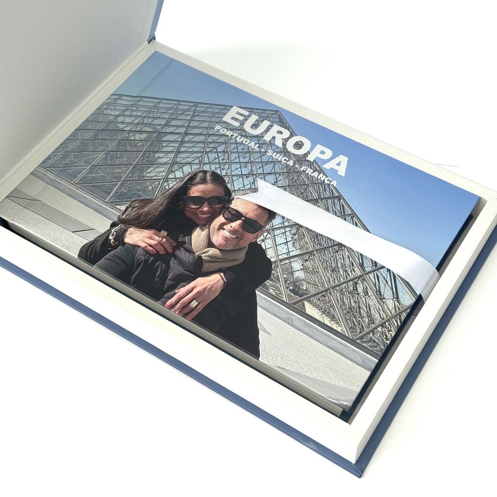 Fotolivro Viagem com Caixa Personalizada | Capa Dura | Papel Fuji