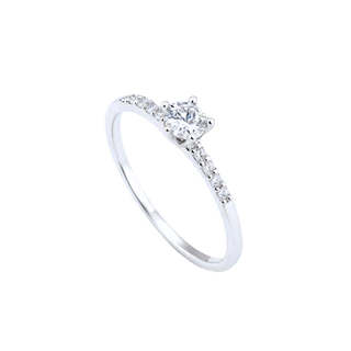 Anel Solitário Feminino Prata 925 Feminino Aliança Delicado