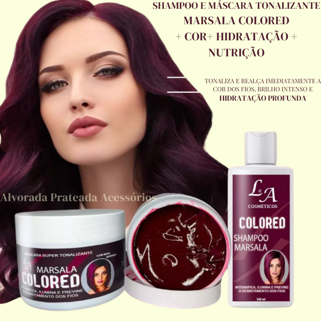 Kit Shampoo + Máscara Tonalizante Vinho Profundo - Sem Amônia - Cobre ...