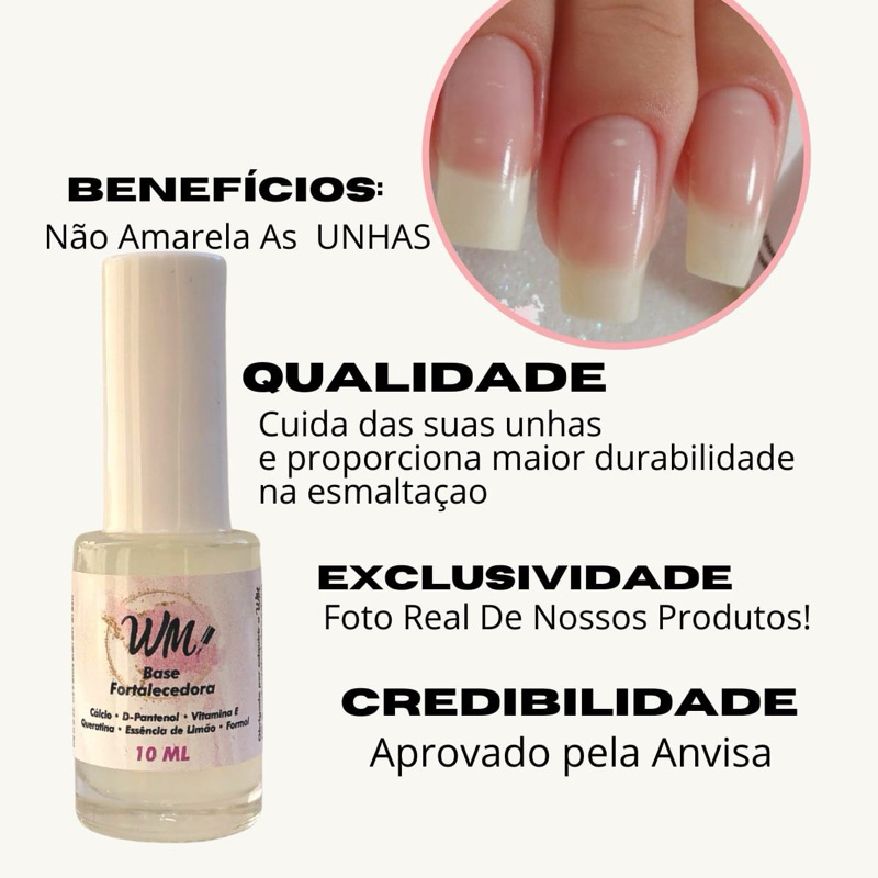 BASE FORTALECEDORA PARA CRESCIMENTO DE UNHAS COM FORMOL | Shopee Brasil