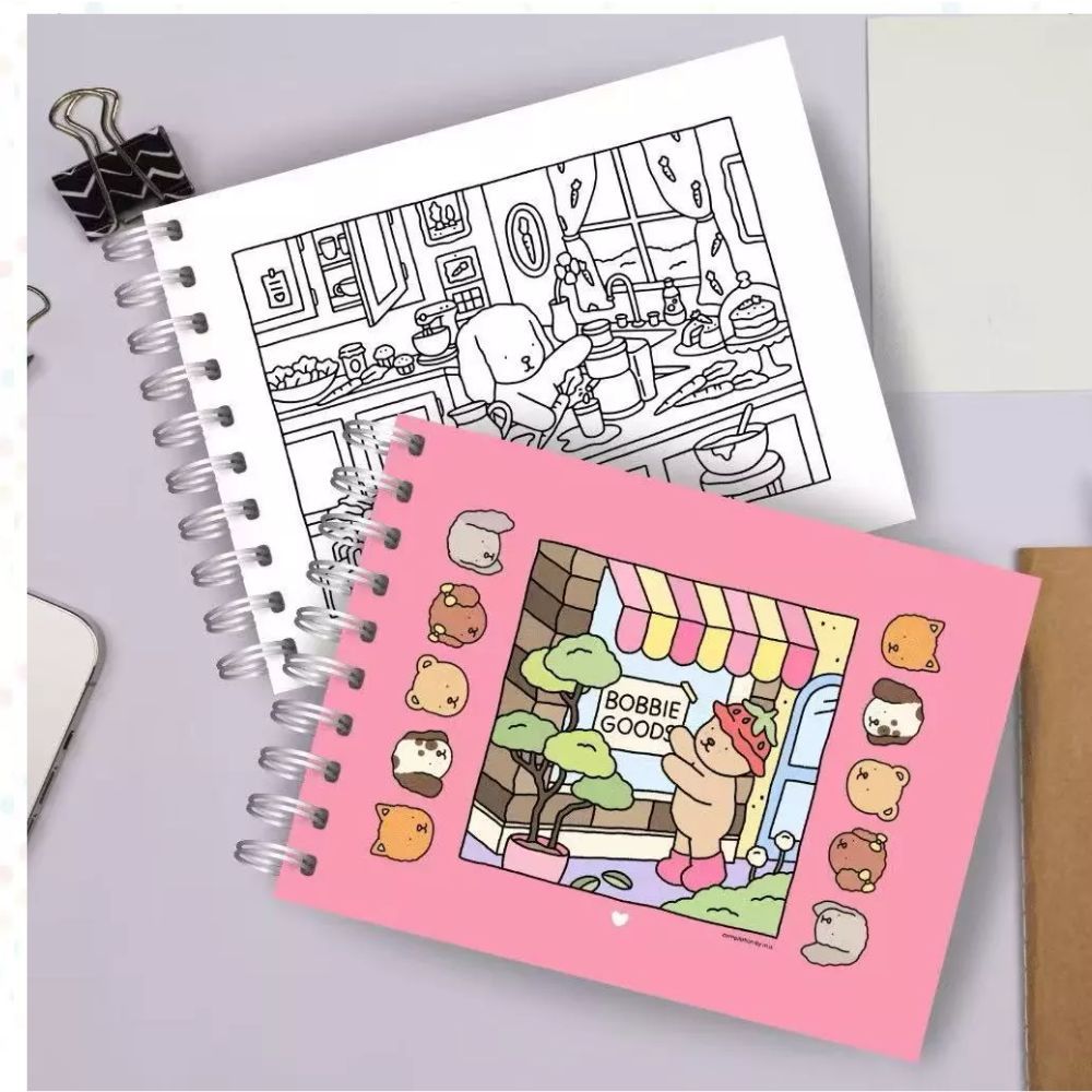 Livro De Colorir Bobbie Goods Ursinho Capa Dura 50 Páginas | Shopee Brasil