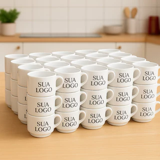 Xícaras atacado empilháveis de porcelana 200ml personalizadas eventos casamentos presentes especiais