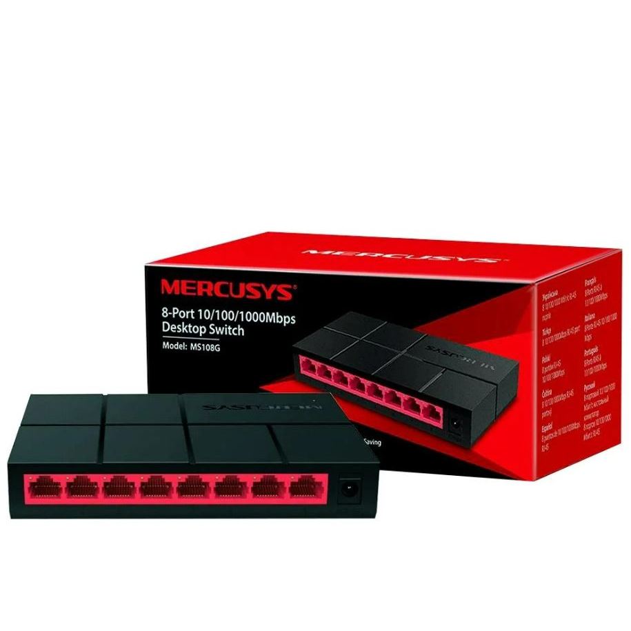 Switch de mesa Mercusys de 8 portas 10 100 1000mbps ms108g