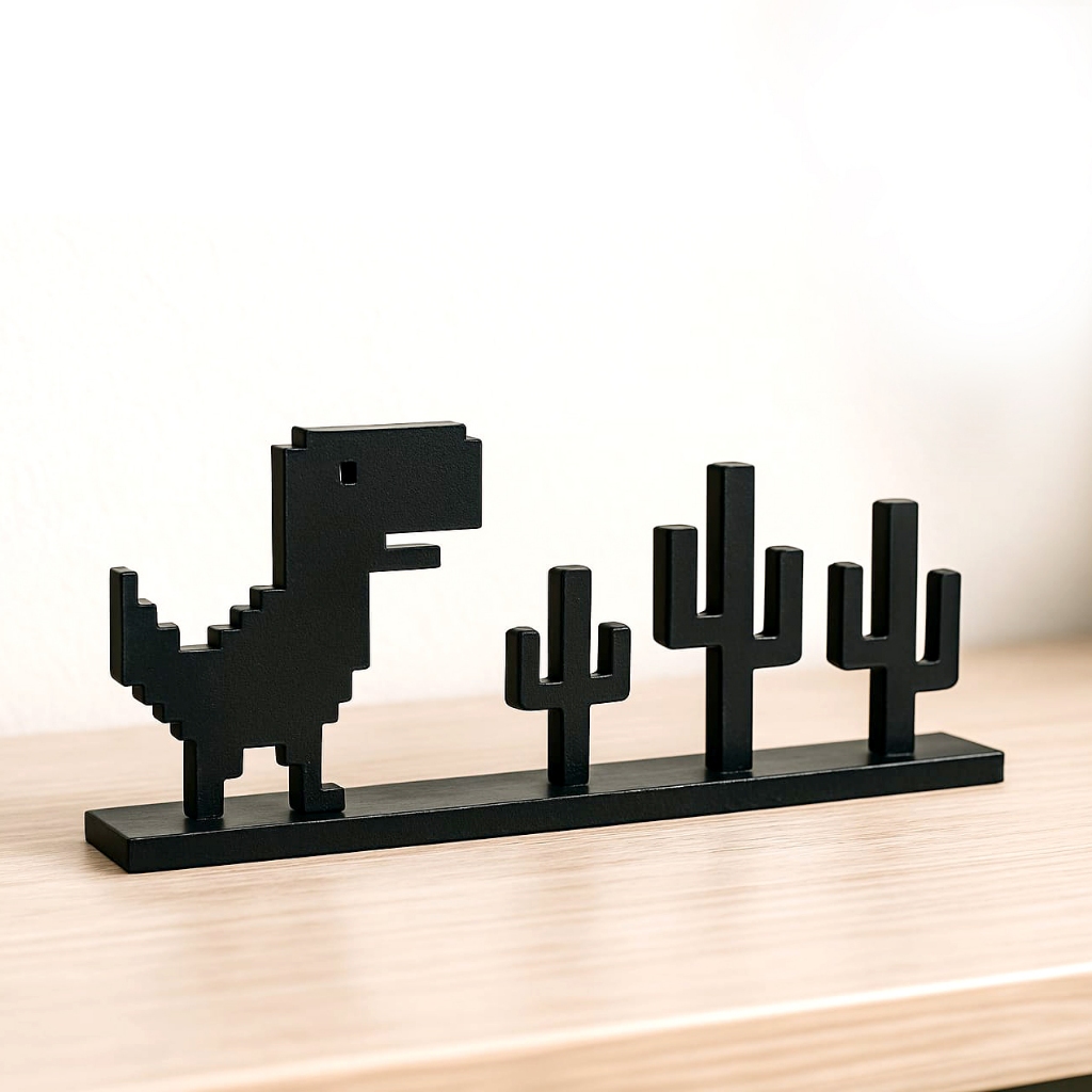 Display Decorativo 3D Dino Run Offline| Enfeite para Mesa, Setup Gamer, Escritório ou Quarto Geek