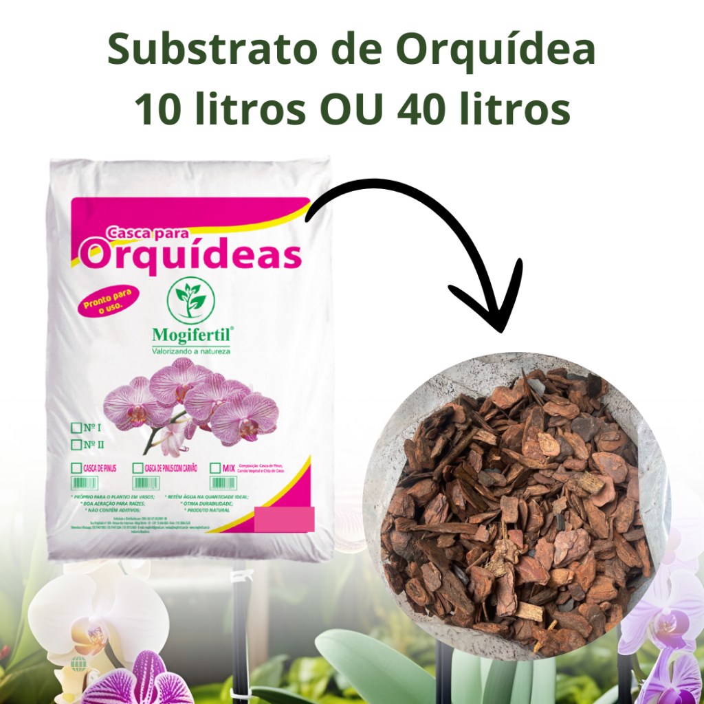 Substrato de Orquídea Mogifértil - 10 LITROS OU 40 LITROS | Shopee Brasil