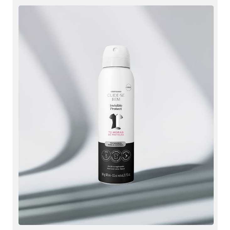 Antitranspirante Aerosol Jato Seco Cuide-se Bem Invisible Protect 90g ...