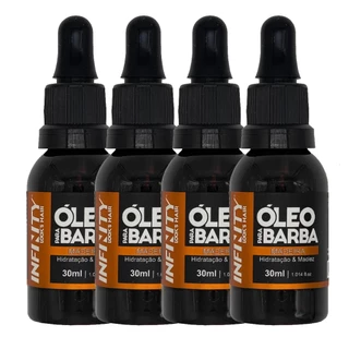 Kit 4x Óleo para Barba INFINITY LOOKS HAIR | Madeira | Hidratação e Perfume Sofisticado