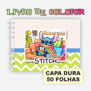 Livro de Colorir Stitch Bobbei Goods Capa Dura 50 Folhas Grossa 180g Tamanho A5 em Oferta na Shopee