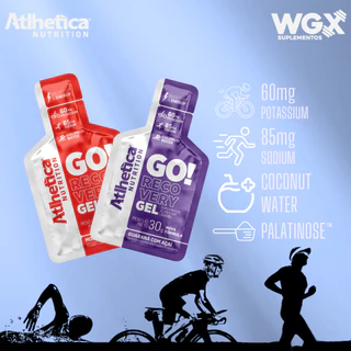 GO! Recovery Gel - Atlhetica Nutrition - Carboidrato em gel -Caixa display com 10 sachês de 30g cada