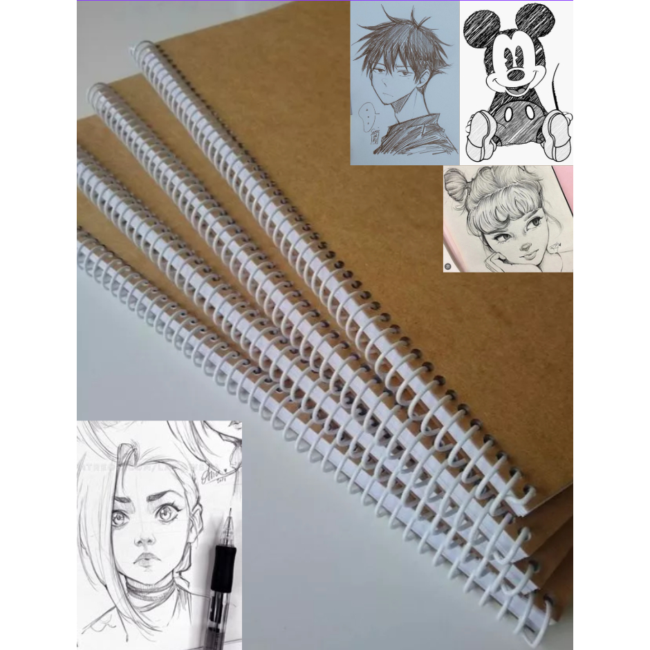 Caderno Desenho Sketchbook Capa Lisa A4 (29x21cm) 60 folhas Sem Pauta ...
