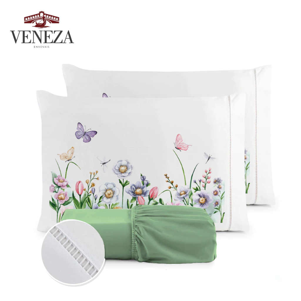 Kit Jogo de Cama Lençol Liso