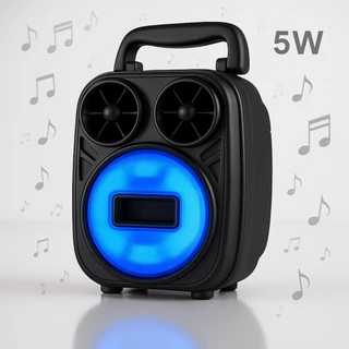 Caixa Acústica Sem Fio Bluetooth Potente Portátil Recarregável Som Rádio Compacta Alto Falante Led