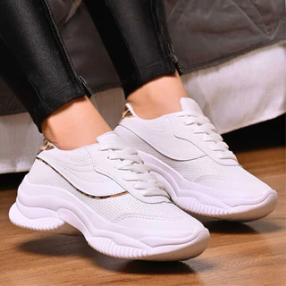 Tênis Plataforma Casual Feminino Conforto Novidade do Momento