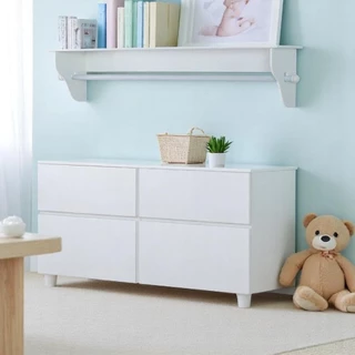 Prateleira Porta Fraldas com Varão 1m MDF Branco – Organização para Quarto de Bebê em Oferta na Shopee