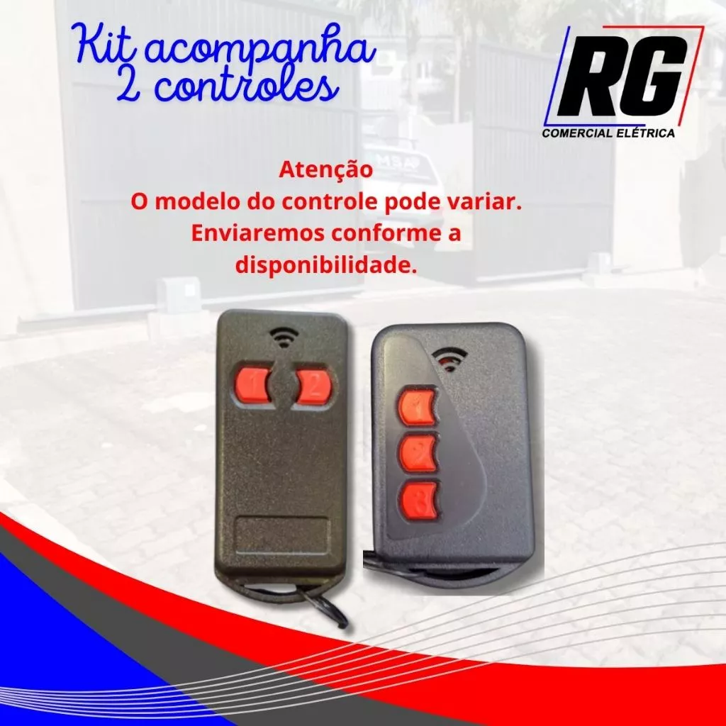 Motor Portão Deslizante de Correr Dm8 Movimento + 2 Controles Frequência 433mhz NÃO ACOMPANHA CREMALHEIRA