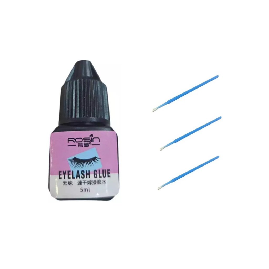 Kit Extensão de Cilios ( Cola Rosin *NÃO ARDE* + 3 MicroBrush) | Shopee ...