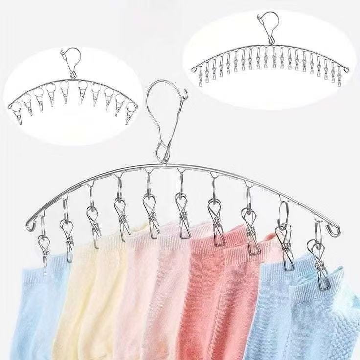 Cabide De Roupa À Prova De Vento De Aço Inoxidável Varal Meia Toalha ...