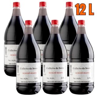 Vinho Colheita da Serra Bôrdo Suave - KIT COM 06 UNIDADES/12 LITROS