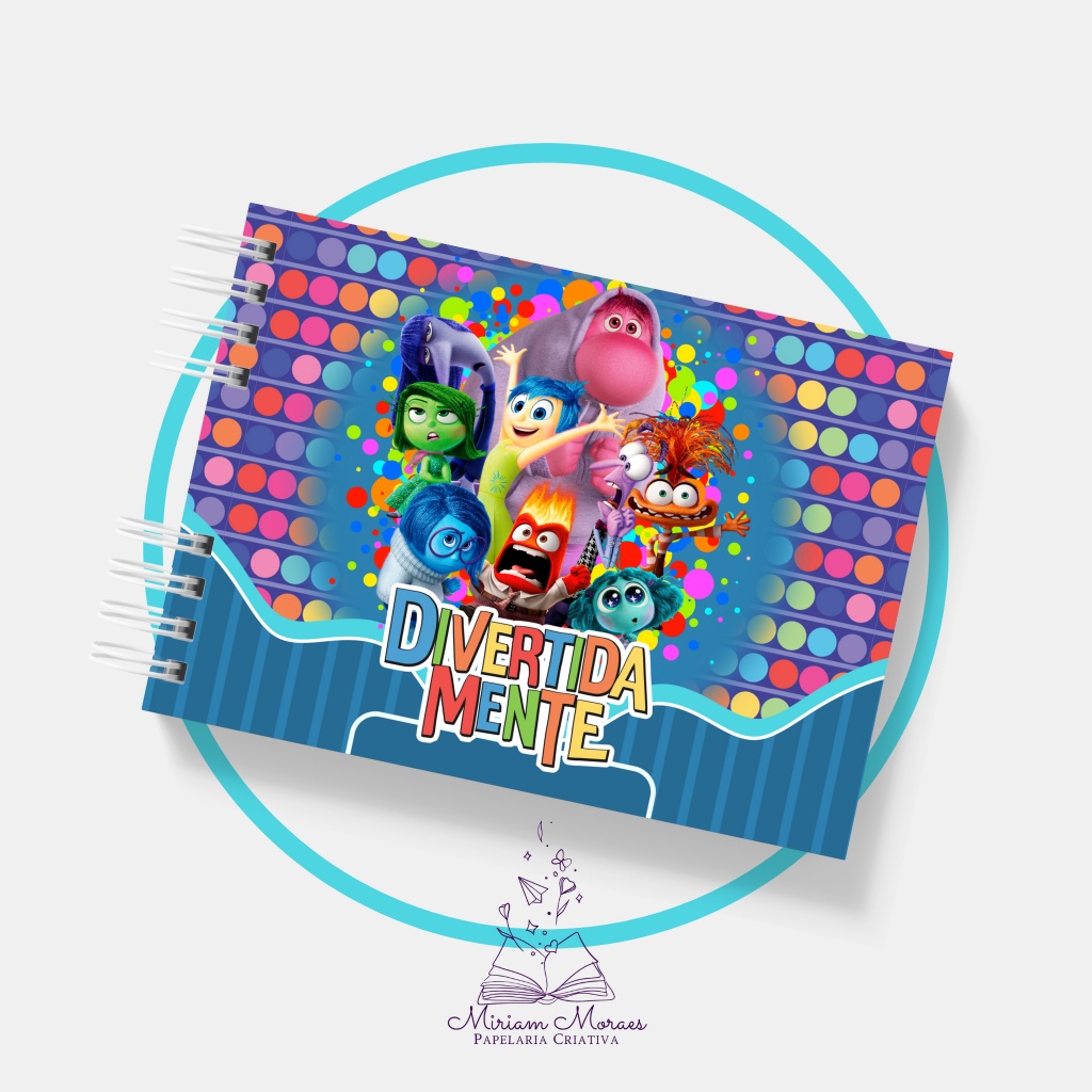 Livro de Colorir - DIVERTIDAMENTE - 50 folhas 180g Capa Dura A5 Bobbie ...