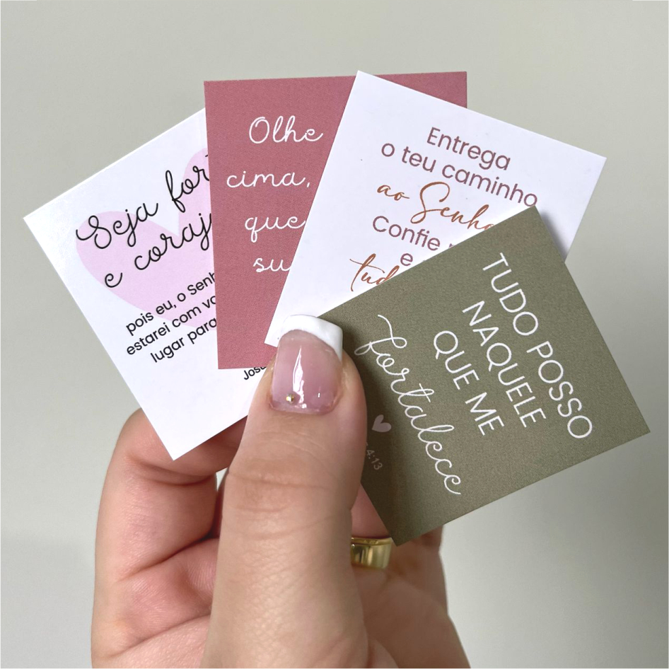 120 Unidades Mini Cartão com frases evangelicas 4x5cm