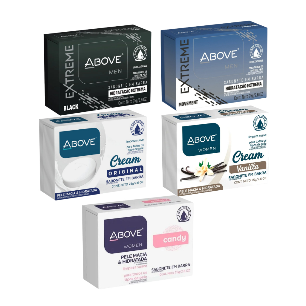 Sabonete em Barra Above Cream Vanila e Original, Extreme Movement e ...