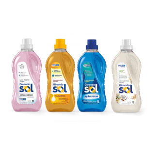 Sabão liquido lava roupas 1 L Girando sol Coco - Hipoalergenico - Ação Total - Glicerina