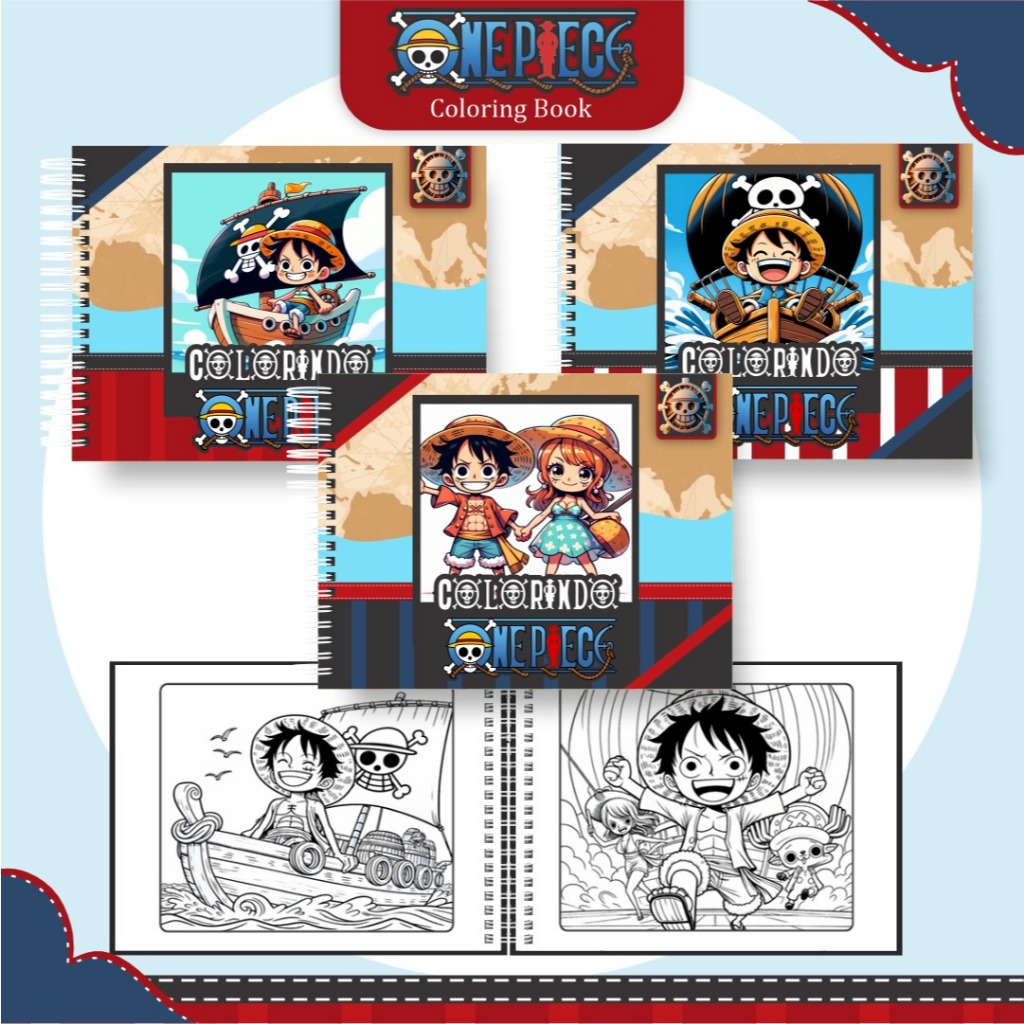 Livro de Colorir One Piece - 50 Folhas Capa Dura | Shopee Brasil