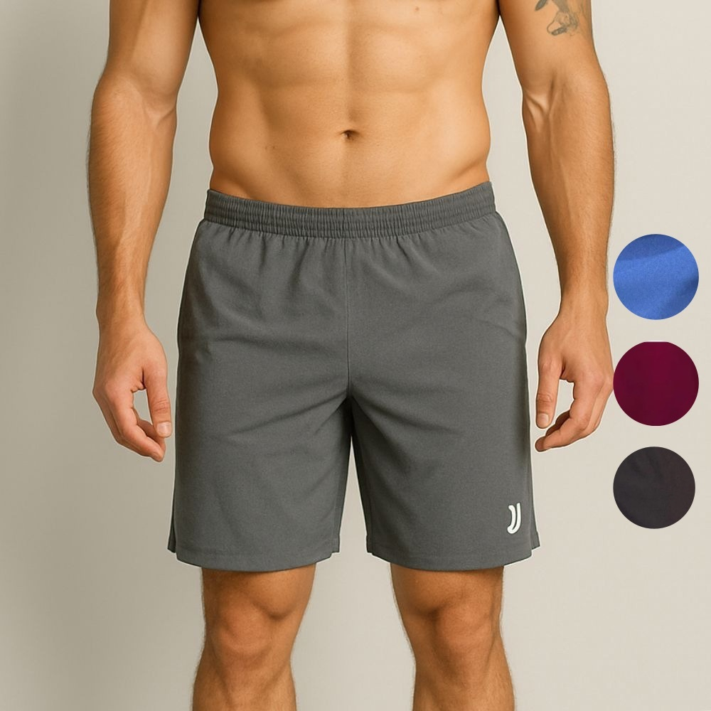 Bermuda Masculina Tactel com Elastano - Academia - Treino - Bolsos - Casual - Secagem Rápida