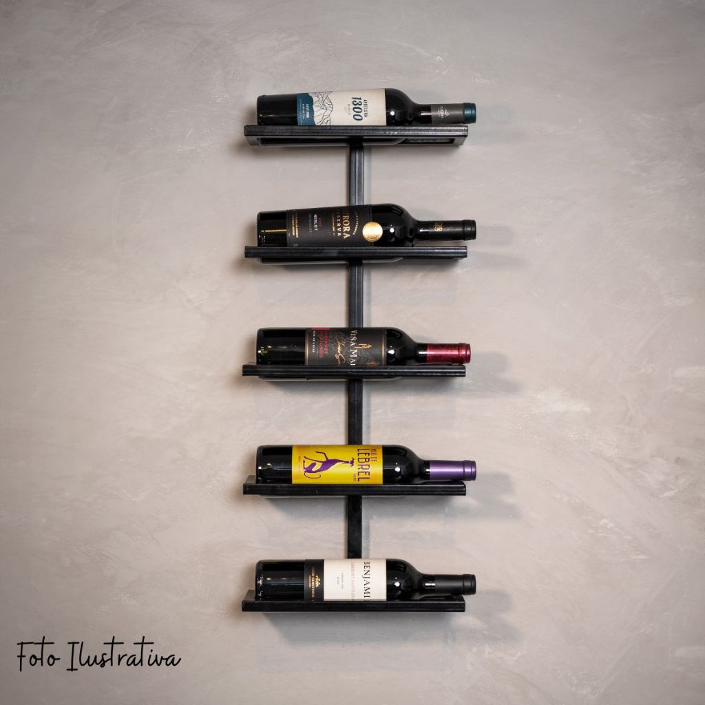 Suporte de Vinhos Bebidas Vertical parede Suspenso 5 Garrafas | Shopee ...