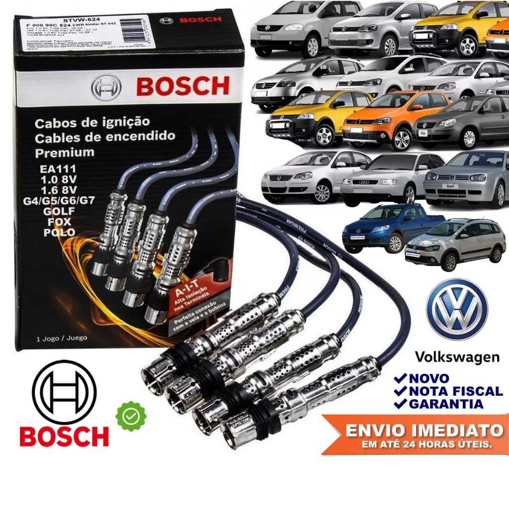 Jogo de Cabos de Vela Volkswagen Gol G4 G5 G6 G7 Voyage Saveiro Fox ...