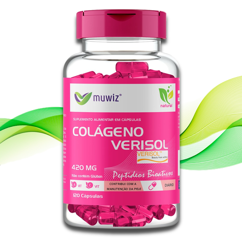 Colágeno Verisol Muwiz 420mg 120 Cápsulas - Envio Rápido | Shopee Brasil