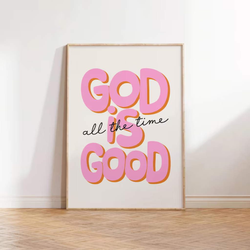 Quadro Decorativo Religiosos Com Textos Bíblicos Para Sala, Quarto Ou Escritório - Deus e Bom No1