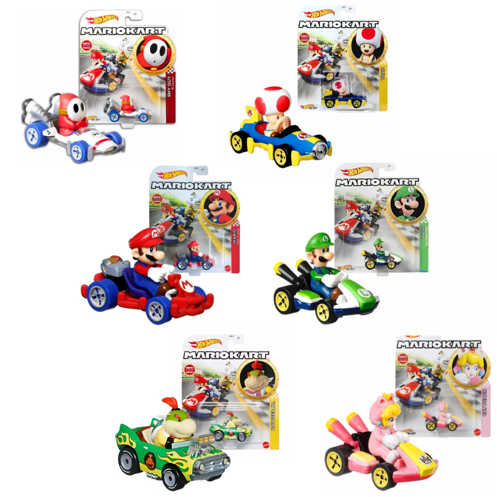 Carrinhos Hot Wheels Personagens Mario Kart 1:64 Mattel | Shopee Brasil