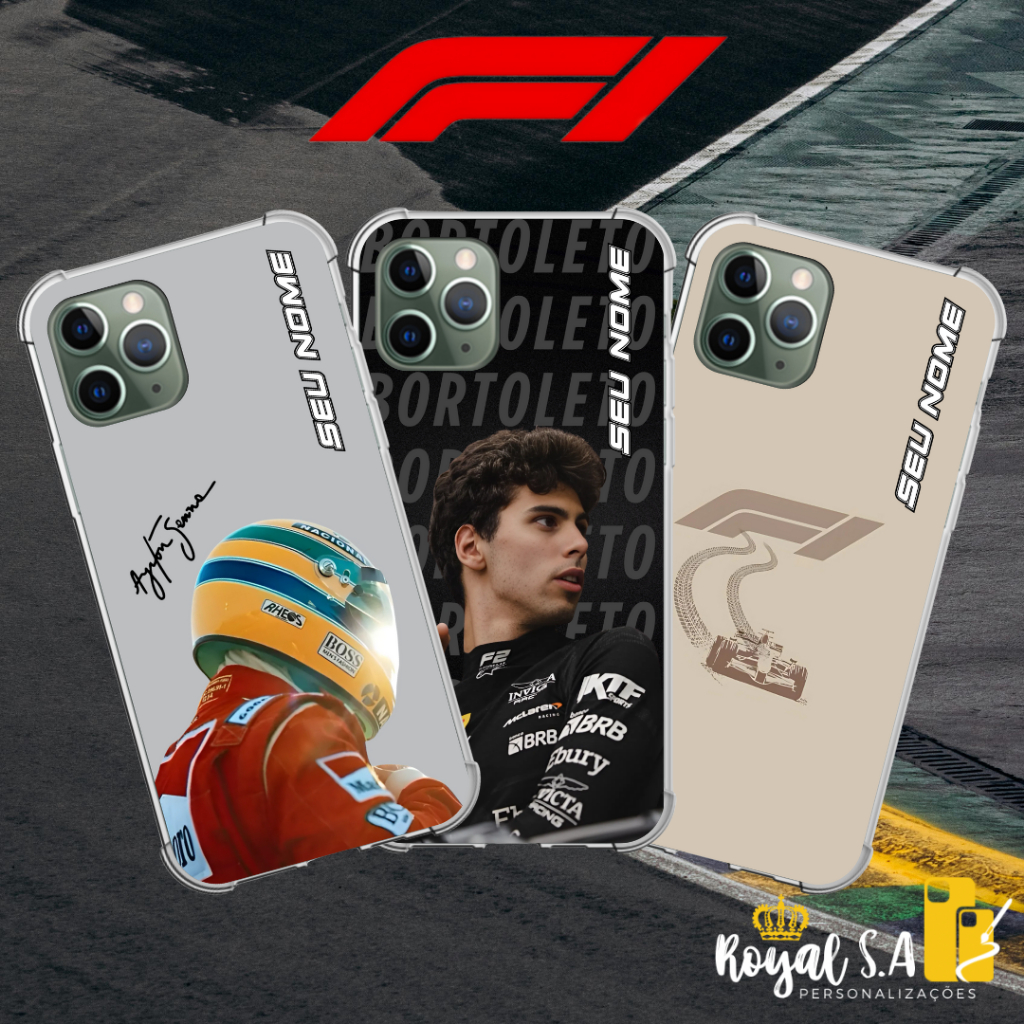 Capinha personalizada F1/ Formula 1 para aparelhos Samsung/ Iphone/ Motorola/ Xiaomi/ LG/ Realme