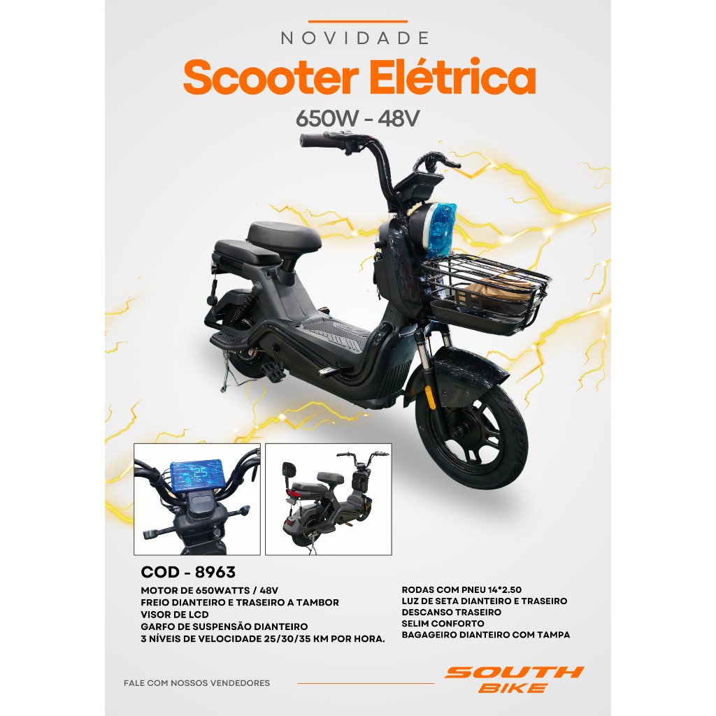 b*e様 SOUTH CLICK Bicicleta Elétrica Scooter South Bike 650w - 48v E-ABS 3