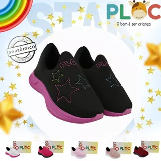 Tênis infantil Ploc Estrelinha Jogging Menina Anatômico Escolar em Oferta na Shopee