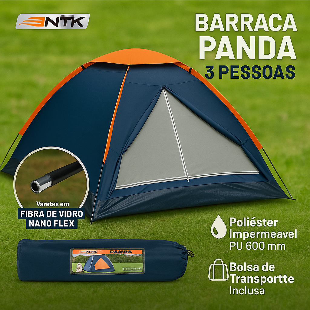 Barraca Camping Panda 3 Pessoas Impermeável Nautika | Shopee Brasil