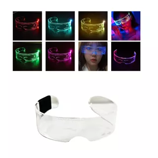 Óculos Led Neon Para Festa Cyberpunk Futurista Cosplay