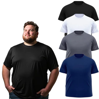 Kit 4 Camisetas Masculinas Dry Fit Poliéster Premium Plus Size XGG G1 G2 G3
