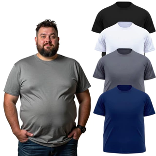 Kit 5 Camisetas Masculinas Plus Size 100% Poliéster Proteção UV XGG G1 G2 G3