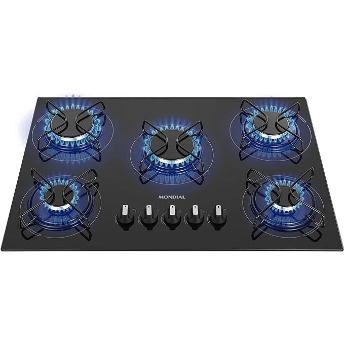 MONDIAL - COOKTOP 5 BOCAS MONDIAL A GAS GLP Preto/Inox - BIVOLT