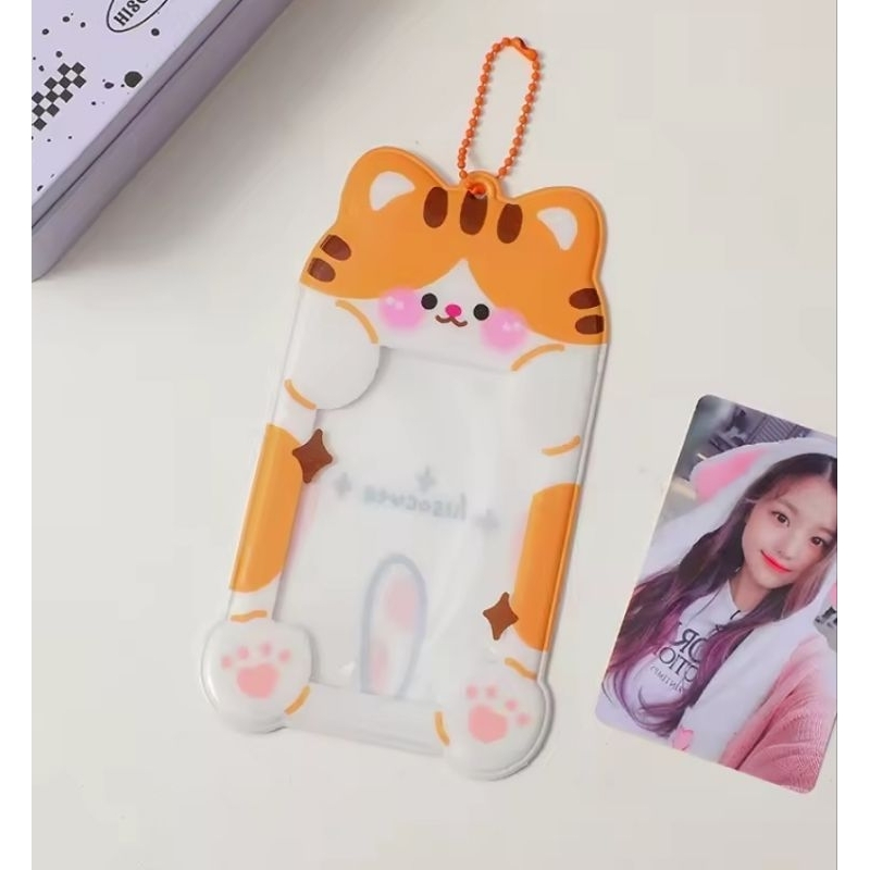 Chaveiro porta photocard kpop sleeve fofo gatinho | Shopee Brasil