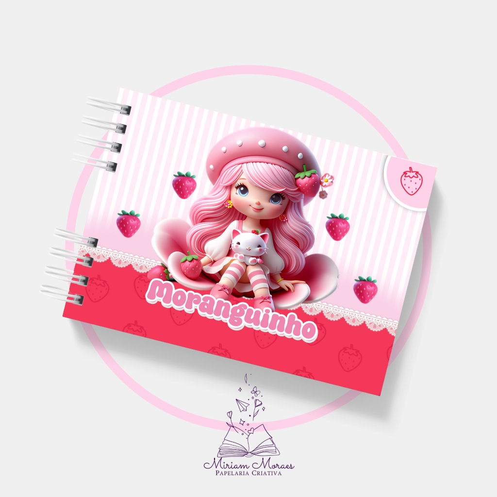 Livro de Colorir - MORANGUINHO - 50 folhas 180g Capa Dura A5 Bobbie ...