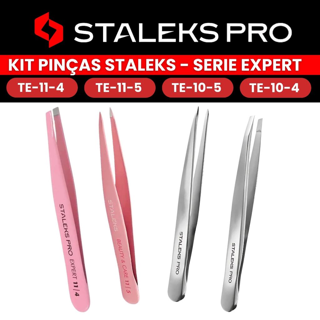 Kit Pinça de Sobrancelha Profissional Staleks Pro Designer de ...
