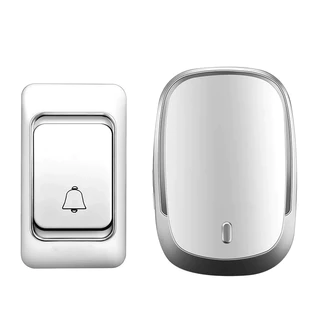 Campainha Externa Sem Fio Com Alcance De Ate 15M cor Azul Claro e prata com bateria