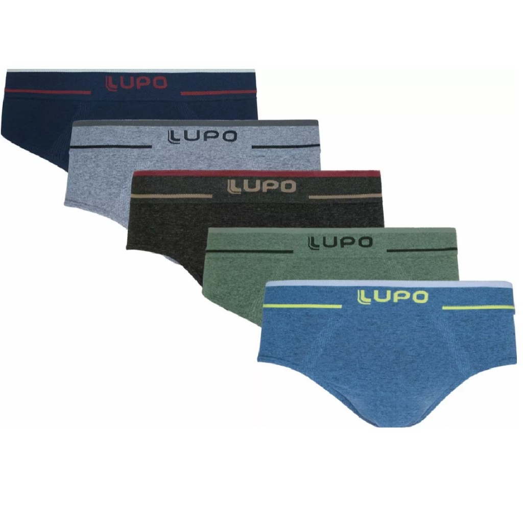 Cueca Lupo Slip Fio Texturizado Microfibra 624 - Kit 4