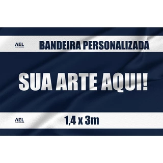 Bandeira Personalizada 1,4 x 3m Poliéster Oxford Tecido Bandeirão Faixa