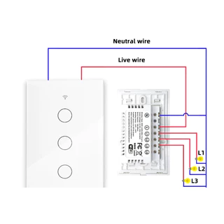 Interruptor Inteligente Smart Touch Wi-fi 3 Teclas Compatível Voz Alexa Google-Branco